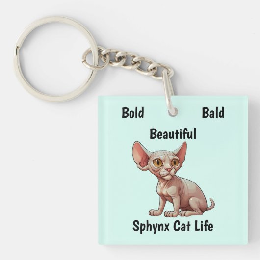 Cartoon Sphynx Cat Sleutelhanger (Voorkant)