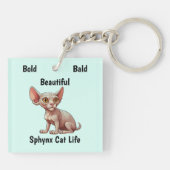 Cartoon Sphynx Cat Sleutelhanger (Achterkant)