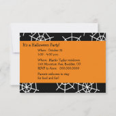 Cartoon Spider Halloween Kinder Partij Kaart (Achterkant)