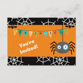 Cartoon Spider Halloween Kinder Partij Kaart