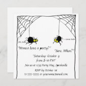 Cartoon Spiders Halloween Invitation Kaart (Voorkant / Achterkant)