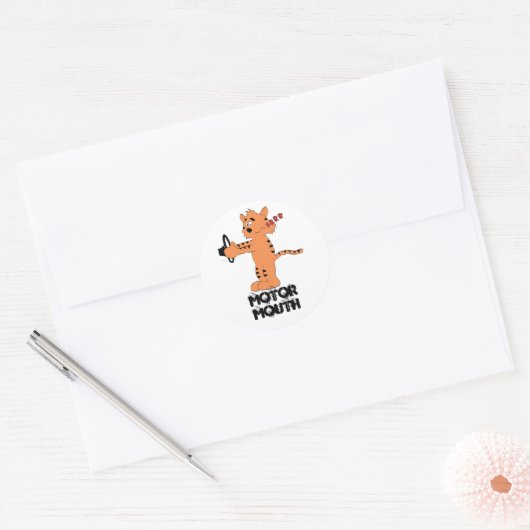 Cartoon Spinnende Tiger Classic Round Sticker (Envelop)