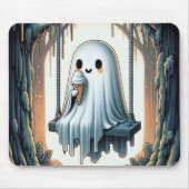 Cartoon spook eet een ijsje muismat (Voorkant)