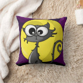 Cartoon Spooky Cat Kussen (Deken)