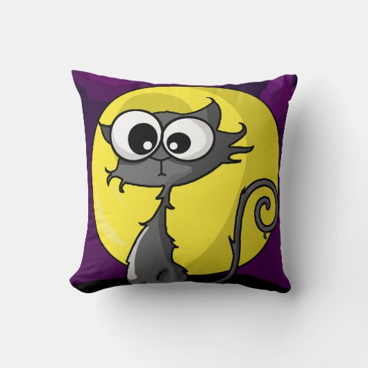 Cartoon Spooky Cat Kussen (Voorkant)