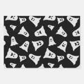 Cartoon Spooky ghost en retro pompoenen Inpakpapier Vel (Voorkant 2)