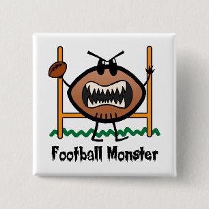 Cartoon sport clip art boze boze voetbal monster vierkante button 5,1 cm