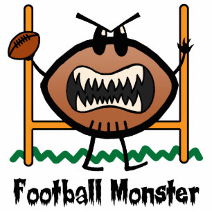 Cartoon Sports Clip Art Angry Mad Football Monster Staand Fotobeeldje