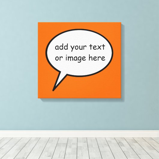 cartoon spraakballon decor canvas afdruk (Insitu (Houten vloer))