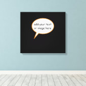 cartoon spraakballon voor muren canvas afdruk (Insitu (Houten vloer))