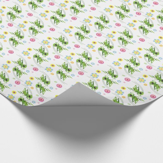 cartoon sprinkhaan cadeaupapier (Hoek)