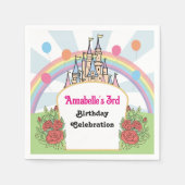 Cartoon Sprookjeskasteel Magisch verjaardagsfeest Servet (Voorkant)