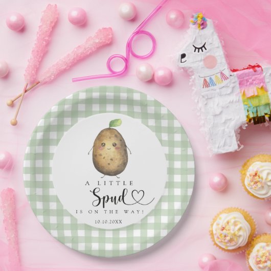 Cartoon Spud-Baby shower Papieren Bordje (Feest)