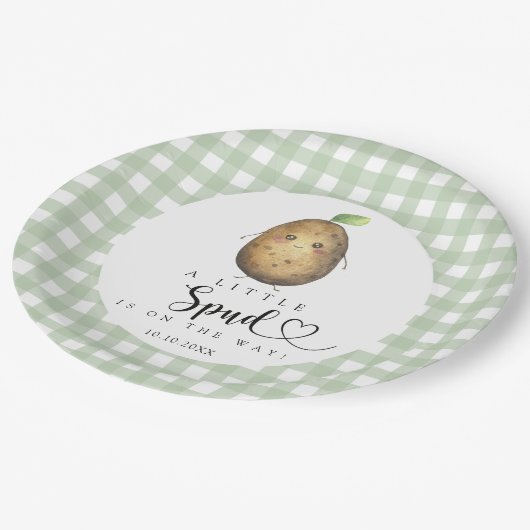Cartoon Spud-Baby shower Papieren Bordje (Gekanteld)