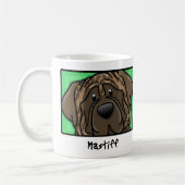 Cartoon Square Brindle Mastiff Koffiemok (Links)