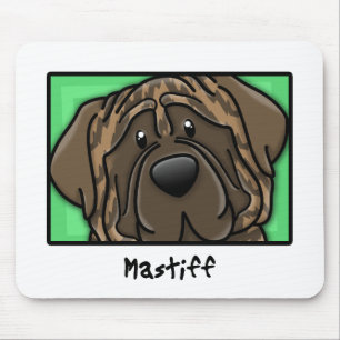 Cartoon Square Brindle Mastiff Muismat