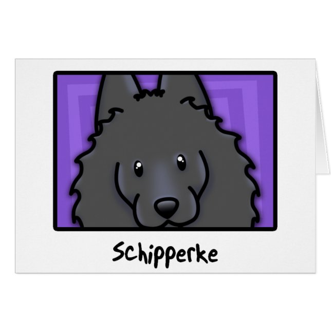 Cartoon Square Schipperke (Voorkant Horizontaal)