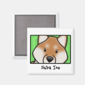 Cartoon Square Shiba Inu Magneet (Voorkant / Achterkant)