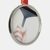 Cartoon Squeegee Hand Metalen Ornament (Rechts)