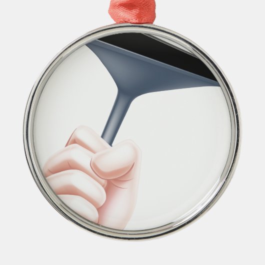 Cartoon Squeegee Hand Metalen Ornament (Voorkant)