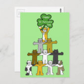 Cartoon St Patrick's Day Cats Briefkaart (Voorkant / Achterkant)
