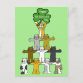 Cartoon St Patrick's Day Cats Briefkaart (Voorkant)
