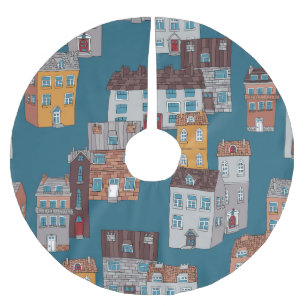 Cartoon Stad  Wallpaper Kerstboom Rok