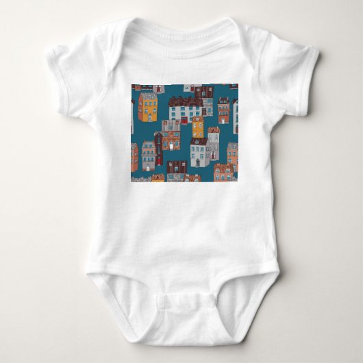 Cartoon Stad Wallpaper Romper (Voorkant)
