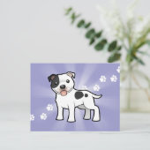 Cartoon Staffordshire Bull Terrier Briefkaart (Staand voorkant)