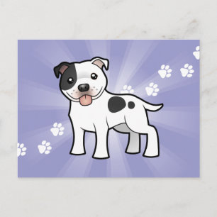 Cartoon Staffordshire Bull Terrier Briefkaart