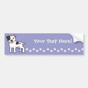 Cartoon Staffordshire Bull Terrier Bumpersticker
