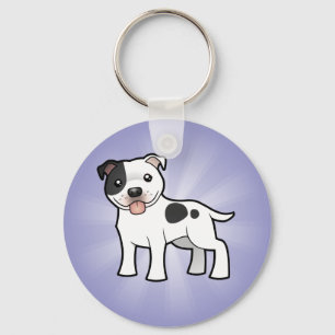 Cartoon Staffordshire Bull Terrier Sleutelhanger