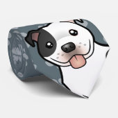 Cartoon Staffordshire Bull Terrier Stropdas (Opgerold)