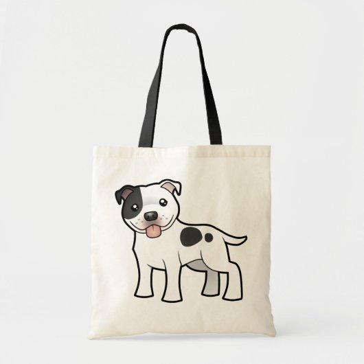 Cartoon Staffordshire Bull Terrier Tote Bag (Voorkant)