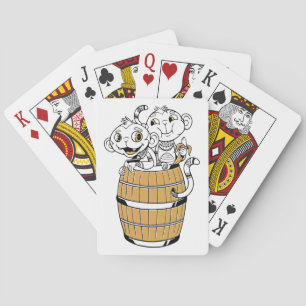 Cartoon stam aap pokerkaarten