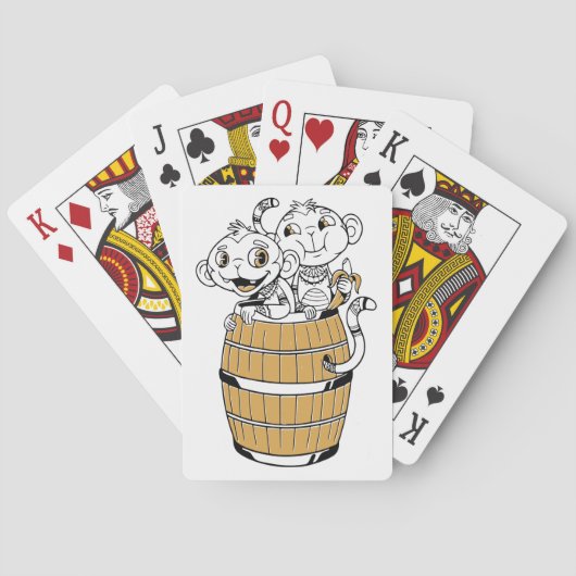 Cartoon stam aap pokerkaarten (Achterkant)