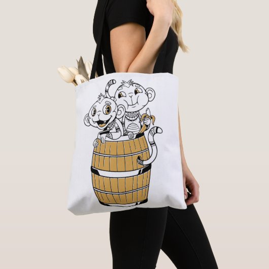 Cartoon stam aap Tote Bag (Dichtbij)