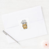 Cartoon stam aap vierkante sticker (Envelop)