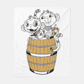 Cartoon stammenaap fleece deken (Voorkant)