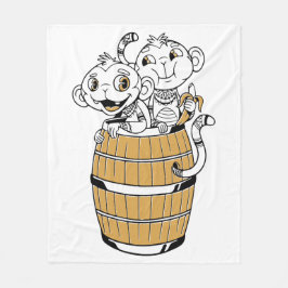 Cartoon stammenaap fleece deken