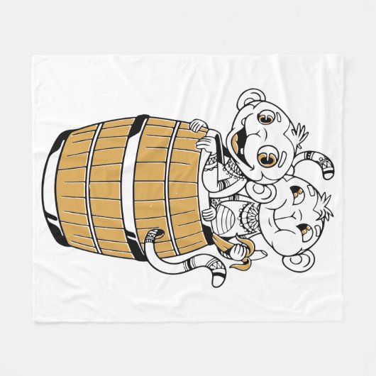 Cartoon stammenaap fleece deken (Voorkant (Horizontaal))