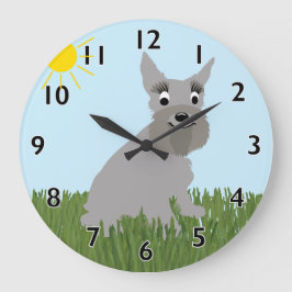 Cartoon Standard Schnauzer Clock Grote Klok