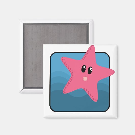 Cartoon Starfish Magneet (Voorkant / Achterkant)