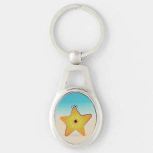 Cartoon Starfish Sleutelhanger