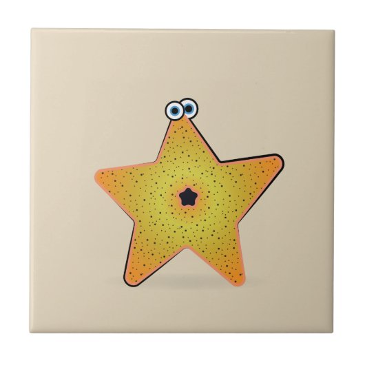 Cartoon Starfish Tegeltje (Voorkant)