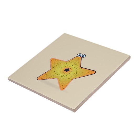 Cartoon Starfish Tegeltje (Zijkant)