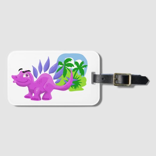 Cartoon Stegosaurus-Bagagelabel Bagagelabel (Voorkant (horizontaal))