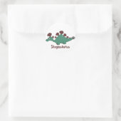 Cartoon Stegosaurus Ronde Sticker (Tas)