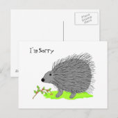 Cartoon Stekelvarken - Sorry Briefkaart (Voorkant / Achterkant)