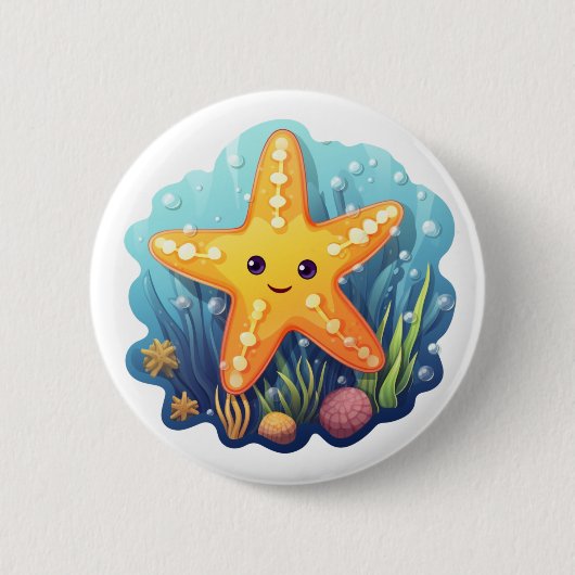 Cartoon sterren illustratie ronde button 5,7 cm (Voorkant)